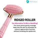4-in-1 Jade Roller and Gua Sha Set. Rose Quartz Roller - Image 5