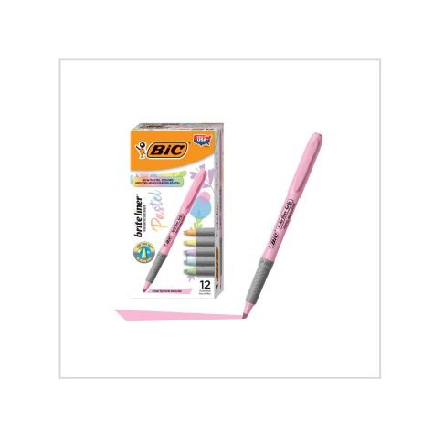 xr:d:DAFk_mMlyvM:153,j:4210132794706447082,t:23061100 BIC Brite Liner Grip Pastel Highlighter Set, Chisel Tip - Image 1