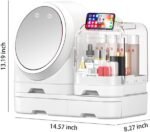 Miss Puff Makeup Organizer with LED Mirror and Fan - Image 2