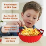 Silicone Air Fryer Liners Reusable Airfryer Liners 2 Pack 3-5 QT Silicone Pot 7.7 Inch - Image 3