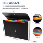 2Pcs Expanding File Folder, 13 Pockets Accordion File Holder Organizer - Image 3