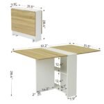Tiptiper Folding Dining, Versatile Dinner Table with 6 Wheels and 2 Storage Racks - Image 3