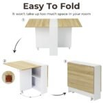 Tiptiper Folding Dining, Versatile Dinner Table with 6 Wheels and 2 Storage Racks - Image 4