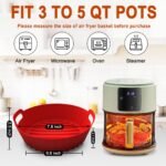 Silicone Air Fryer Liners Reusable Airfryer Liners 2 Pack 3-5 QT Silicone Pot 7.7 Inch - Image 5