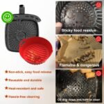 Silicone Air Fryer Liners Reusable Airfryer Liners 2 Pack 3-5 QT Silicone Pot 7.7 Inch - Image 6