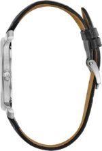 Bulova Men’s Classic 3-Hand Quartz Black Leather Strap Watch - Image 5