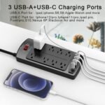 Surge Protector Power Strip – Nuetsa Flat Plug Extension Cord - Image 5