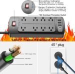Surge Protector Power Strip – Nuetsa Flat Plug Extension Cord - Image 3