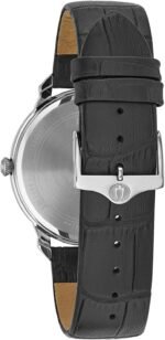 Bulova Men’s Classic 3-Hand Quartz Black Leather Strap Watch - Image 4
