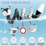 Euyecety Baby Spiral Plush Toys, Black White Stroller Toy Stretch - Image 3