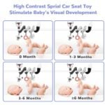 Euyecety Baby Spiral Plush Toys, Black White Stroller Toy Stretch - Image 4