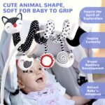 Euyecety Baby Spiral Plush Toys, Black White Stroller Toy Stretch - Image 6