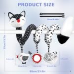 Euyecety Baby Spiral Plush Toys, Black White Stroller Toy Stretch - Image 7